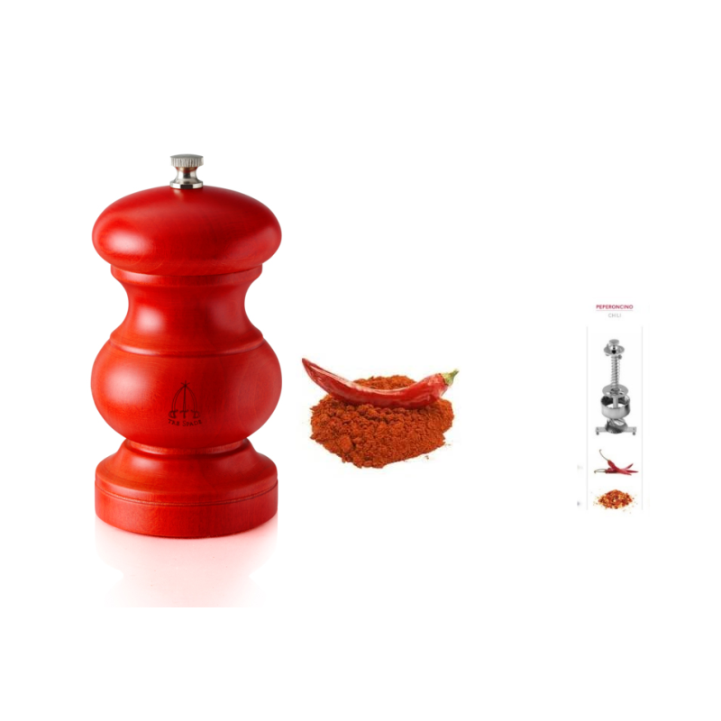 MACINAPEPERONCINO IN LEGNO DI FAGGIO colore Rosso Tre Spade