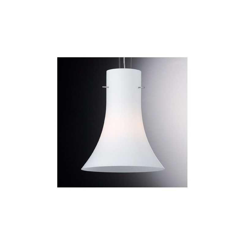 Lampadario in vetro BIANCO CILINDRO NIMBO SP1 IDEALLUX