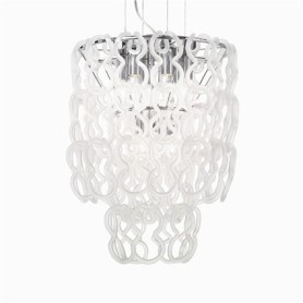 Lampadario con anelli di vetro appesi IDEALUX SILK