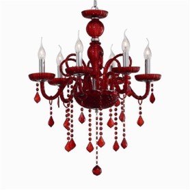 LAMPADARIO ROSSO GIUDECCA SP6 IDEALLUX