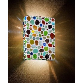 LAMPADA DA PARETE CON SASSI IN VETRO MULTICOLORE GEMME... 2