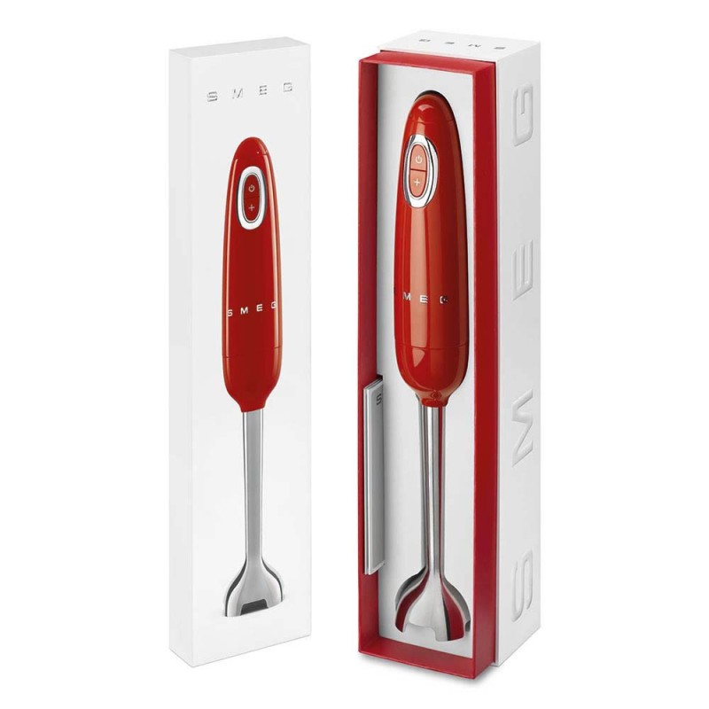 Smeg frullatore immersione singolo rosso con braccio inox