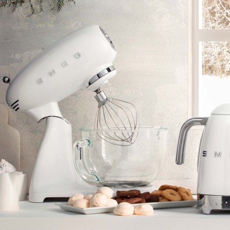 Impastatrice Smeg Bianco Full Color con ciotola in vetro