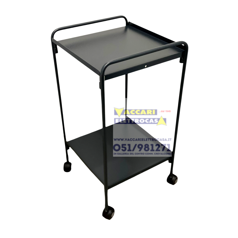 Carrello porta caldaia con ruote e ripiano porta oggetti,colore grigio scuro