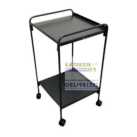 Carrello porta caldaia con ruote e ripiano porta oggetti,colore grigio scuro