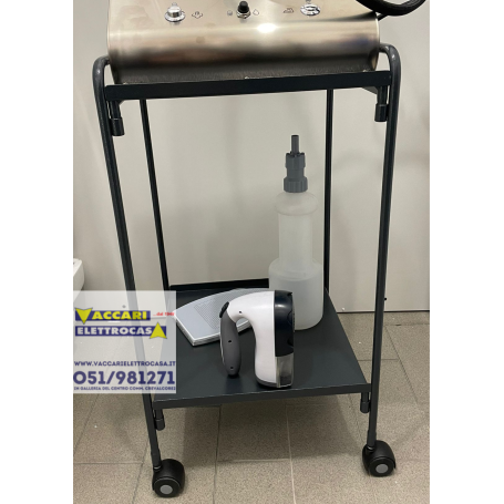 Carrello porta caldaia con ruote e ripiano porta oggetti,colore grigio scuro