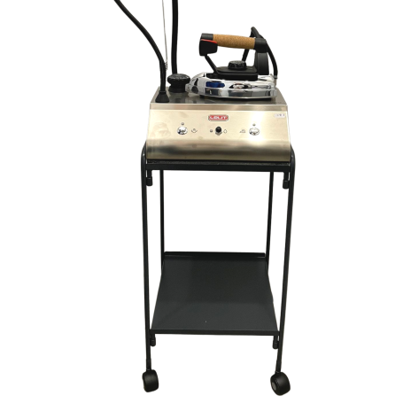 Carrello porta caldaia con ruote e ripiano porta oggetti,colore grigio scuro