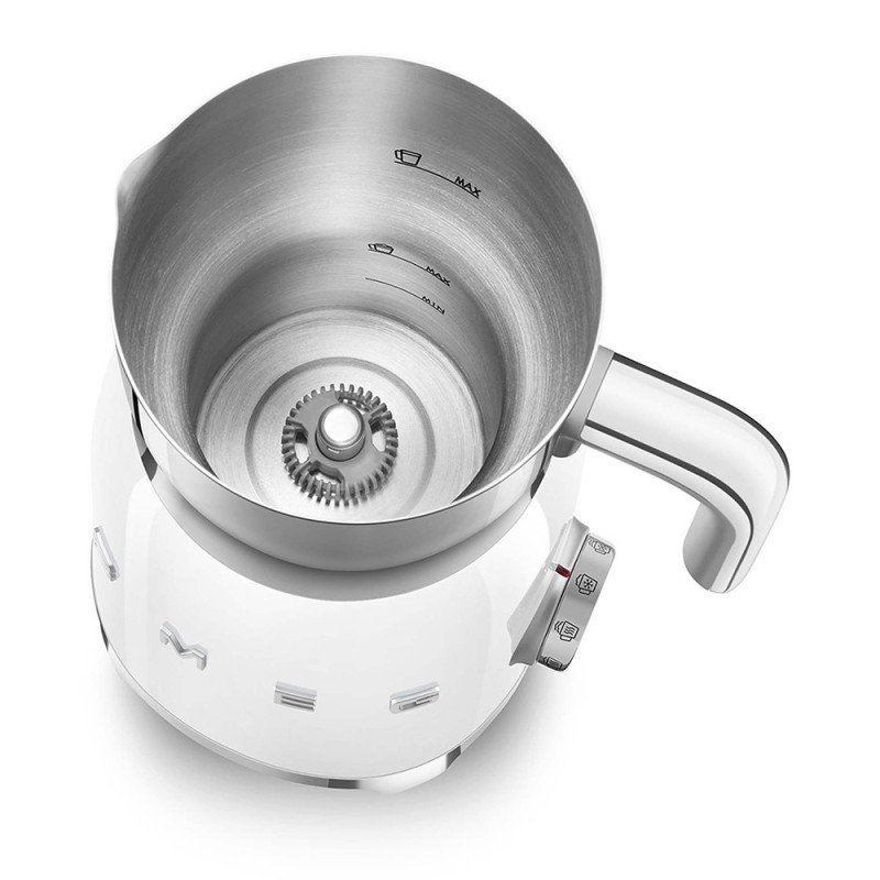Montalatte Smeg BIANCO per latte caldo o freddo e scalda latte o cioccolata BIANCO SMEG 50'S STYLE