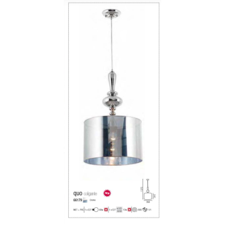 FARO QUO LAMPADARIO in metallo cromato FARO 66179 QUO