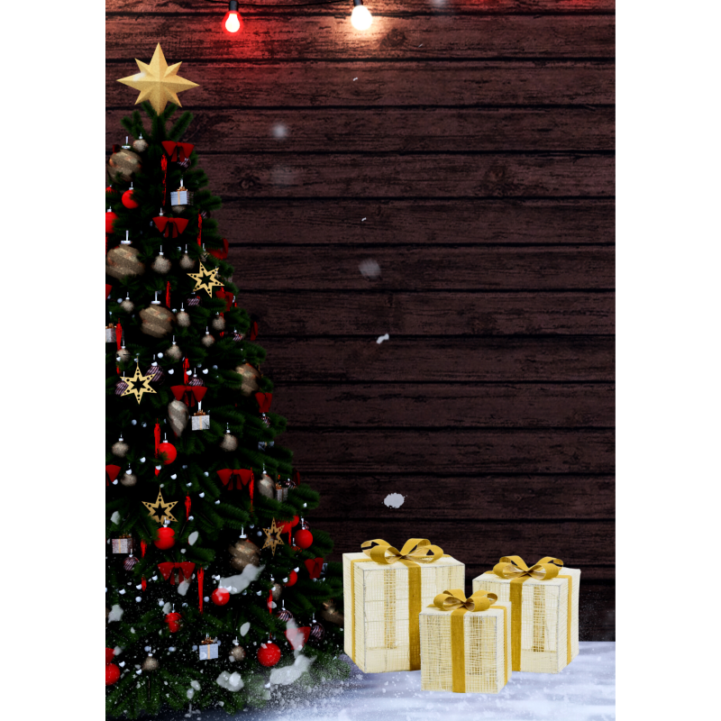 Set 3 pacchi regalo 3D 35/30/25cm luce fissa bianco caldo LHC GT3 35-240-F (TWW) Lotti