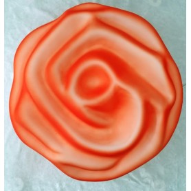 PLAFONIERA ARANCIONE  IN VETRO LAVORATO A FORMA DI ROSA...