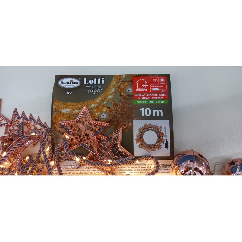 Catena in RAME microled bianco caldo 10mt VPM SL1 C 200 LOTTI (LO63341)