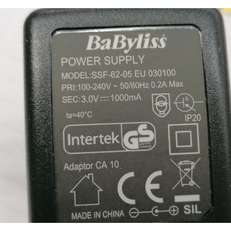 alimentatore caricabatteria per tagliacapelli regolabarba BabyLiss E769E